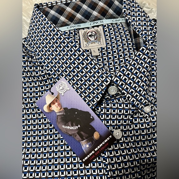 Cinch Men’s Patterned Button-Up Shirt Size L - Picture 6 of 7